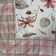 Spring Tulips with Peachy Floral Border 50" Square Cotton Tablecloth