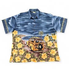 Koko Island Mens 2XL Hawaiian Shirt Surf Beach Car Short Sleeve Button