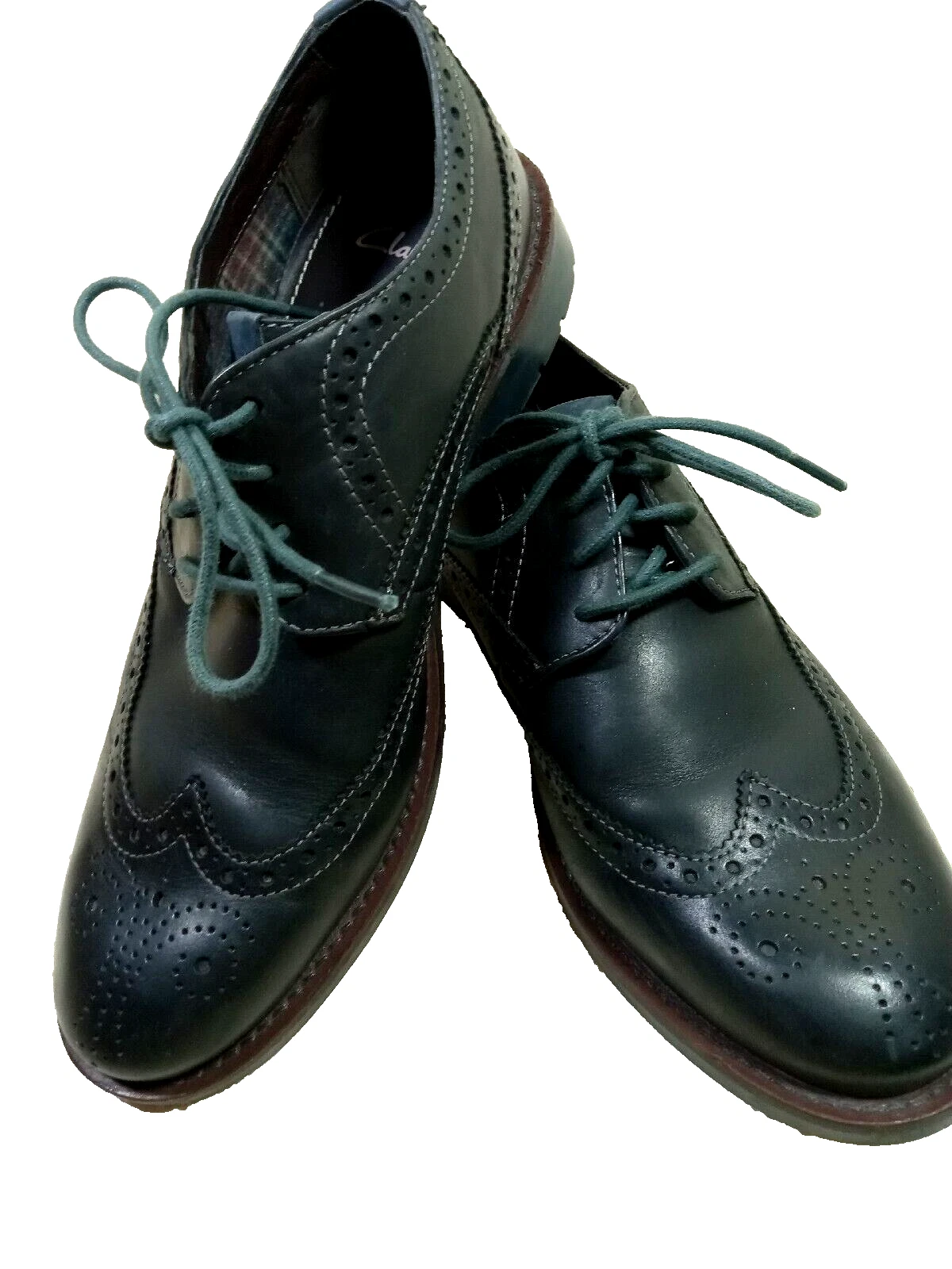 *Clarks Oxford* Wingtips 8 5 M SCARPE suole grosse casual eleganti USA