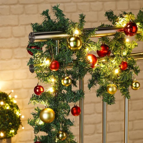 Weihnachtsgirlande 80 LED 5m Haustür Tannengirlande Christbaum Kugeln Girlande - Bild 3 von 8