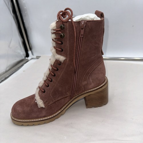 NEW Seychelles Irresistible Suede Leather Combat Boots Sz 7.5 In Cognac - Picture 3 of 7