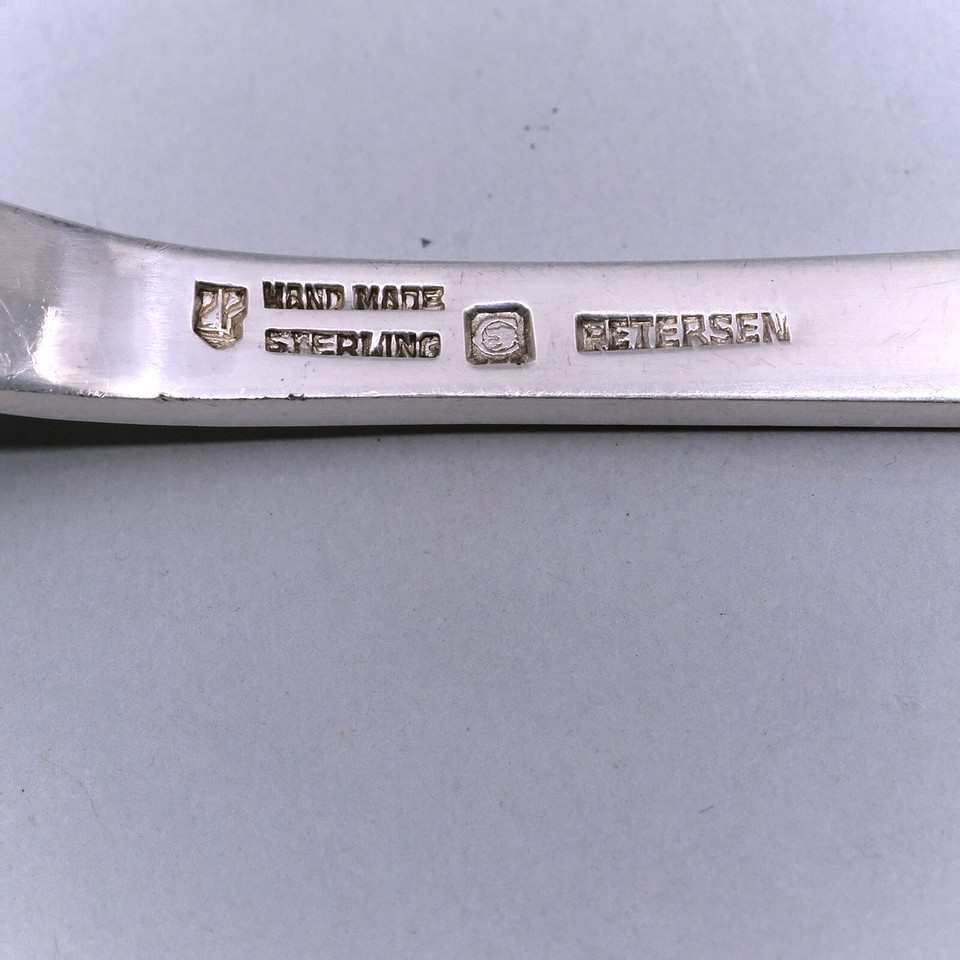 Carl Poul Petersen Sterling Silver 8 1/2" Salad Serving Fork & Spoon