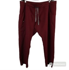 FIGS Technical Collection Maroon Drawstring Elastic Waist Pants Size XXL