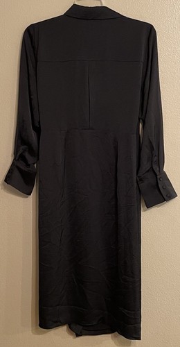 Gibson Latimer XL Black Wrap Dress Lined NWT Satin Feel Chiffon Lining MSRP$109 - Picture 3 of 23