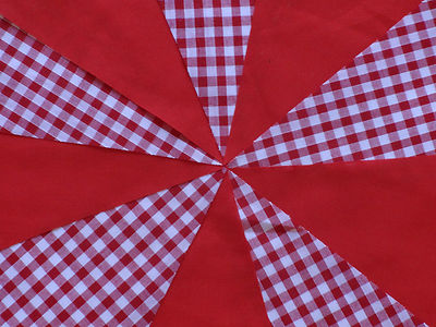 Handgefertigte Wimpelkette Stoff rot Gingham 4 Längen Hochzeiten Feiern Partys