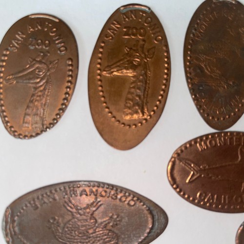 Bundle Of ELONGATED PRESSED PENNIES Chinatown, San Antonio Zoo, Lefty’s Monterey - Picture 2 of 4