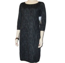 Black Label by Evan-Picone 3Q Sleeve Shift Sweater Dress Size M New Msrp $70.00