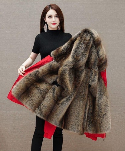 Mens Paraks Faux Fox Fur Inner Lining Fur Hooded Business Winter Short Coat