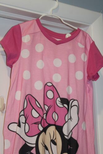 Girl Sz 9/10 Disney Minnie Mouse Short Sleeve nightgown Pink Blue Summer Spring - Picture 5 of 7