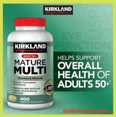 Kirkland Signature Adult 50+ Mature Multi Vitamins & Minerals, 400 Tablets-NEW!!