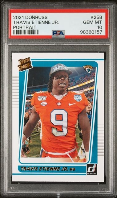 2021 Panini Donruss #258 Travis Etienne Jr. - Portrait RC PSA 10
