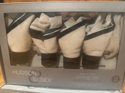 Hudson & Essex Black & White 13 Piece Dining Set
