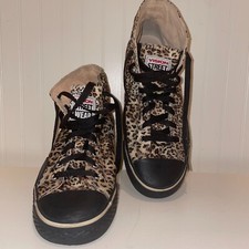 VISION STREET WEAR 9.5 Vintage Canvas Leopard Hi Top Skate Shoes