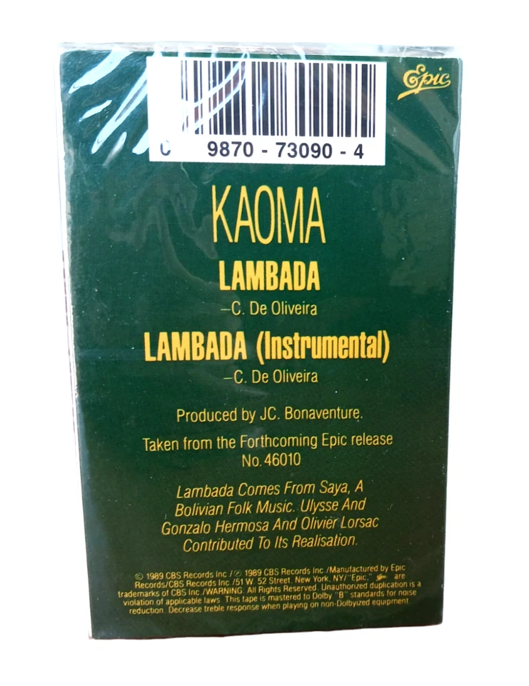 Kaoma - Lambada Cassette Tape Single 1989 EPIC NEW Sealed - Image 2 of 3