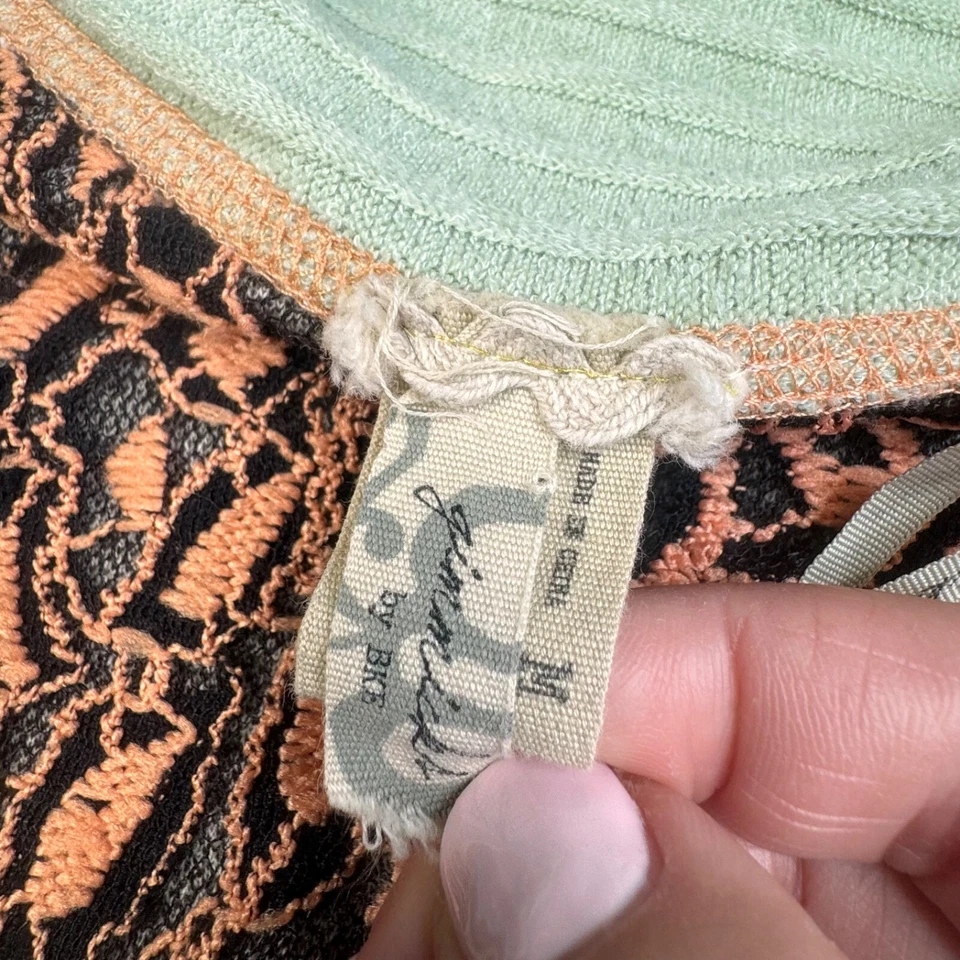 Gimmicks на BKE коричневый слоновой кости богемный пэчворк кардиган свитер женщин средний - Изображение 3 из 4