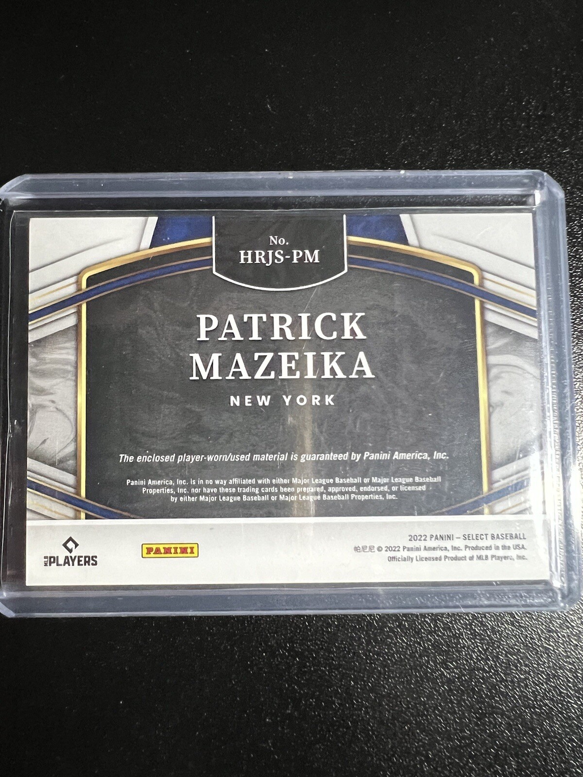 2022 Panini Select - Horizontal Rookie Jumbo Swatches Patrick Mazeika # ...
