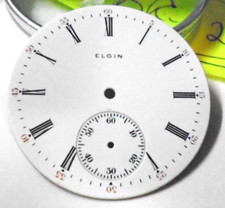 ELGIN 16 SIZE POCKETWATCH PORCELAIN DIAL WITH RED MARKERS BR 124