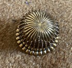 Art Deco 1 1/4" Diameter Solid Brass Small Domed Knob with Matching Back A/B — photo 3