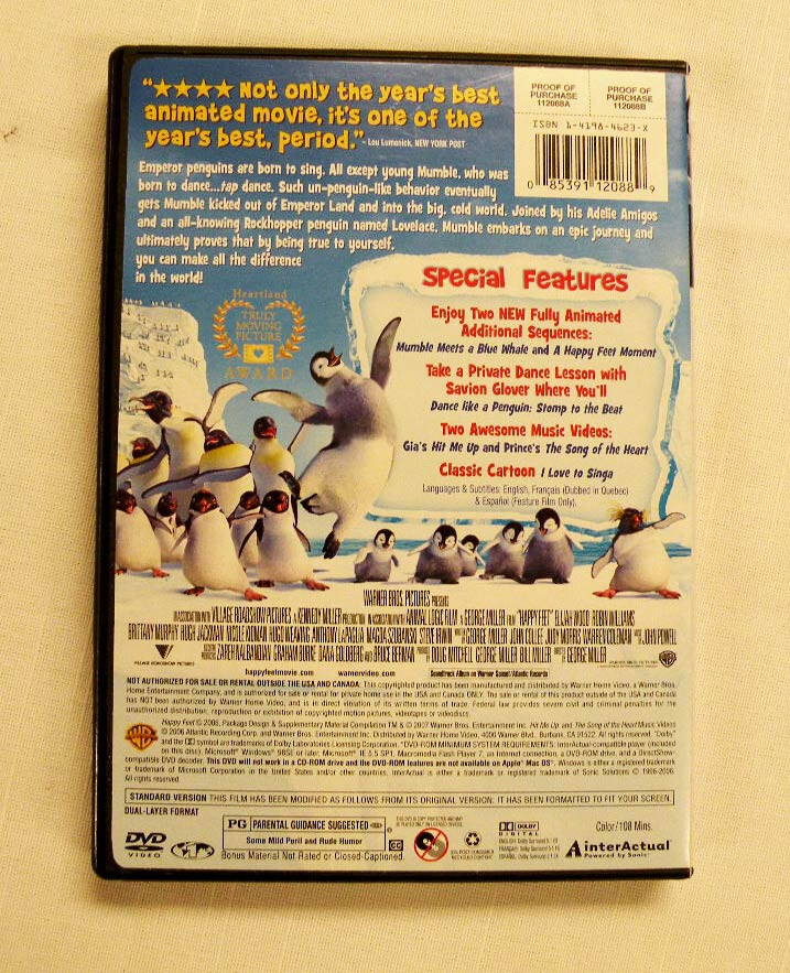 Happy Feet DVD Movie: Full Screen - Robin Williams 2006