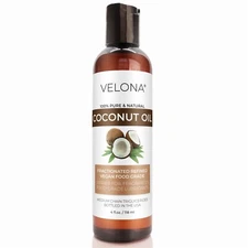 Coconut Oil by Velona - 4 Fl Oz Fractionated Ultra Refined Skin Face Body Hair