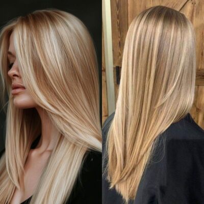 Honey Blonde with Light Brown Highlights Lace Front Wig Human Hair Wig for Women
