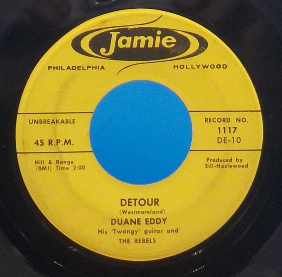 Lot of 2 Duane Eddy 45s Yep / Three 30 Blues / Detour / The Lonely One EX VG+ H5 - Image 4 of 4