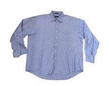 CHAPS Men Classic Fit Blue Button Down Dress Shirt Size 17.5 34/35