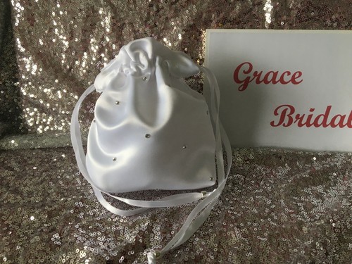 BOLSO DOLLY DUQUESA SATINADO BLANCO BODA NOVIA. FLOWER GIRL *HECHO/VENDEDOR EN REINO UNIDO - Imagen 27 de 27