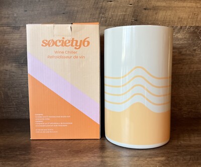 Retro Style Society 6 Wine Chiller Double Walled Groovy Waves Beach Pool Side