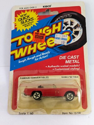 Vintage Kidco Tough Wheels 1:60 Die Cast Metal Convertibles 1956 T-Bird 15100