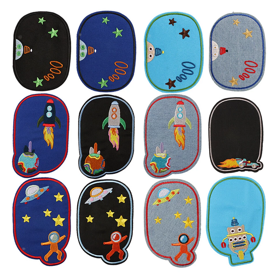 Iron On Denim Patch Solar System Animal Knee Repair Patches for Clothing Jeans - Image 3 of 4