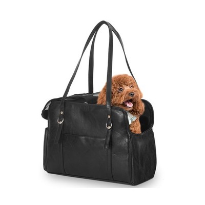 Lasaviin Dog Carrier Purse, Fashion Leather Pet Carrier with Pockets, Airline...