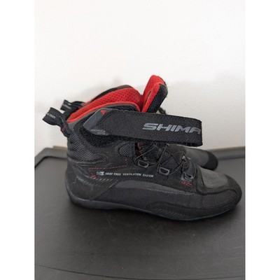 Shima Men 9.5 Exo Vented Motorcycle Boots Black Red ATOP Lacing System H3 Mesh