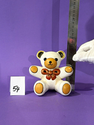 THUN Teddybär-Figurine Aufstellfigur, weiß mit roter Schleife, 12 cm