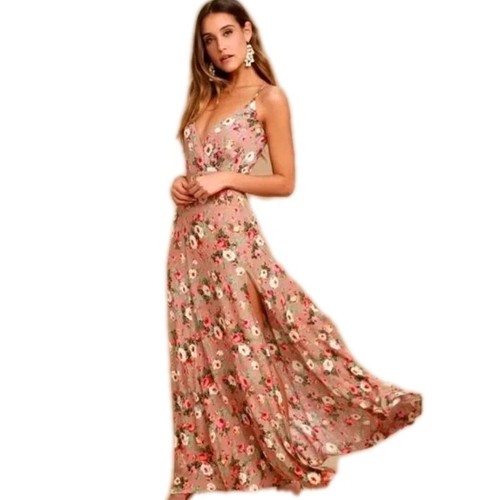 chinese dress ladies Katherine Maxi Dress — Black & Blush Floral main image 0