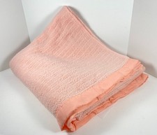 Manta Acrílica Térmica Vintage Tejido Waffle Borde Nylon DOBLE 78x90 Rosa Melocotón