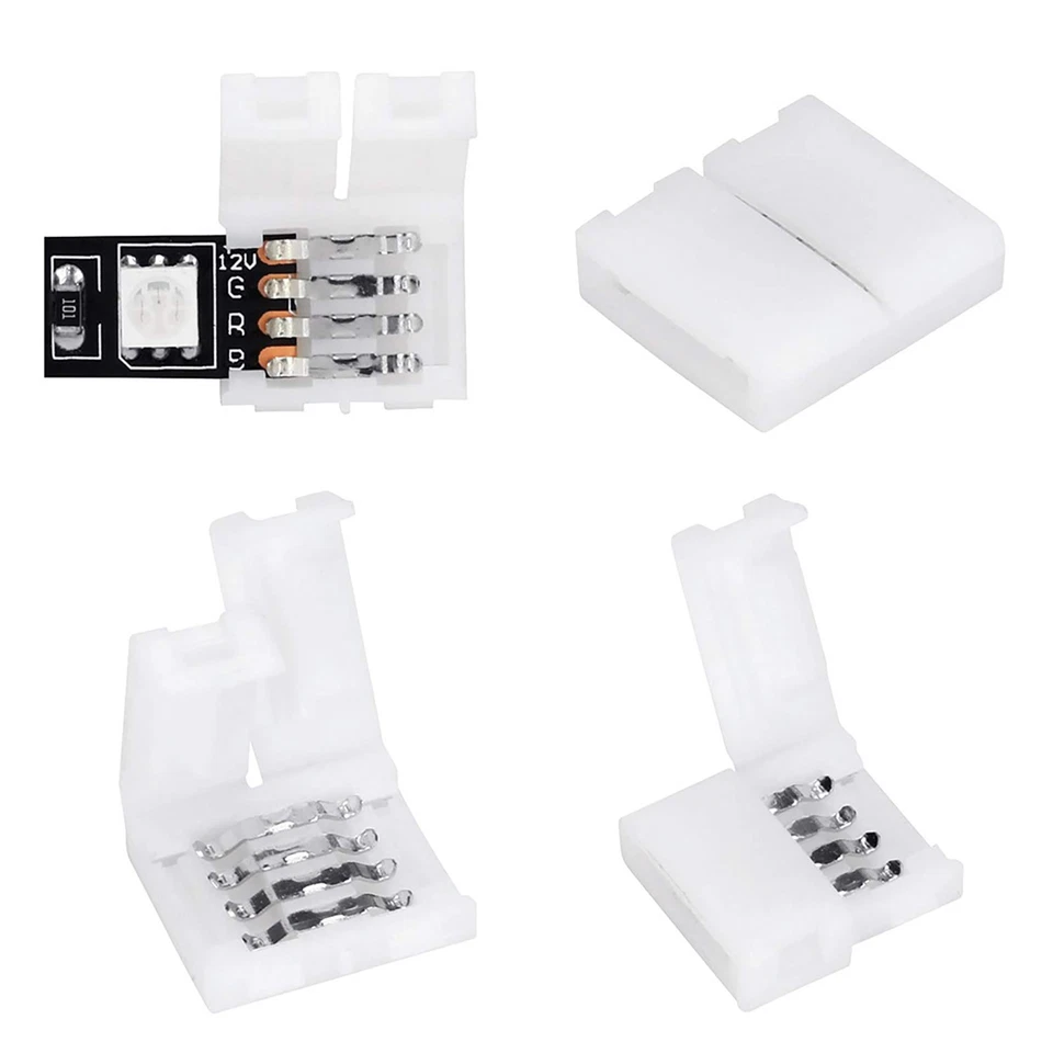 75Pack/Set 4Pin RGB 5050 LED Connectors LED Strip Light Adapters Accessories - Image 4 of 4