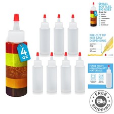 Efficient 4 Oz Clear Plastic Squeeze Bottles - 8 Pack for Easy Dispensing