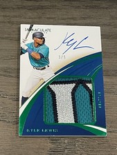 2020 Immaculate Premium Patch Autographs Green Kyle Lewis /5 Mariners