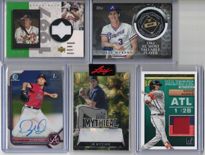 Atlanta Braves 10 card lot 1/1 auto jersey Dale Murphy medallion Ronald Acuna Jr