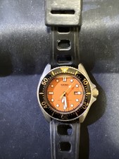 SEIKO Vintage Quartz Diver 150m 2625-0010 Orange Dial Women Watch Original Strap