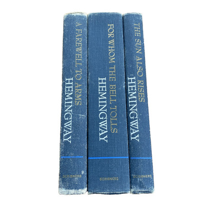 Vintage Ernest Hemingway Set of 3 Books Scribner Hardcover Sun Bell Farewell