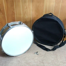 Metal 14 Inch Snare Drum Silver with Case and Tuning Key