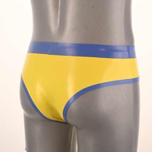 Calzoncillos de goma brasileños para hombre 30"/76 cm cintura amarillo/azul medio - Imagen 3 de 6