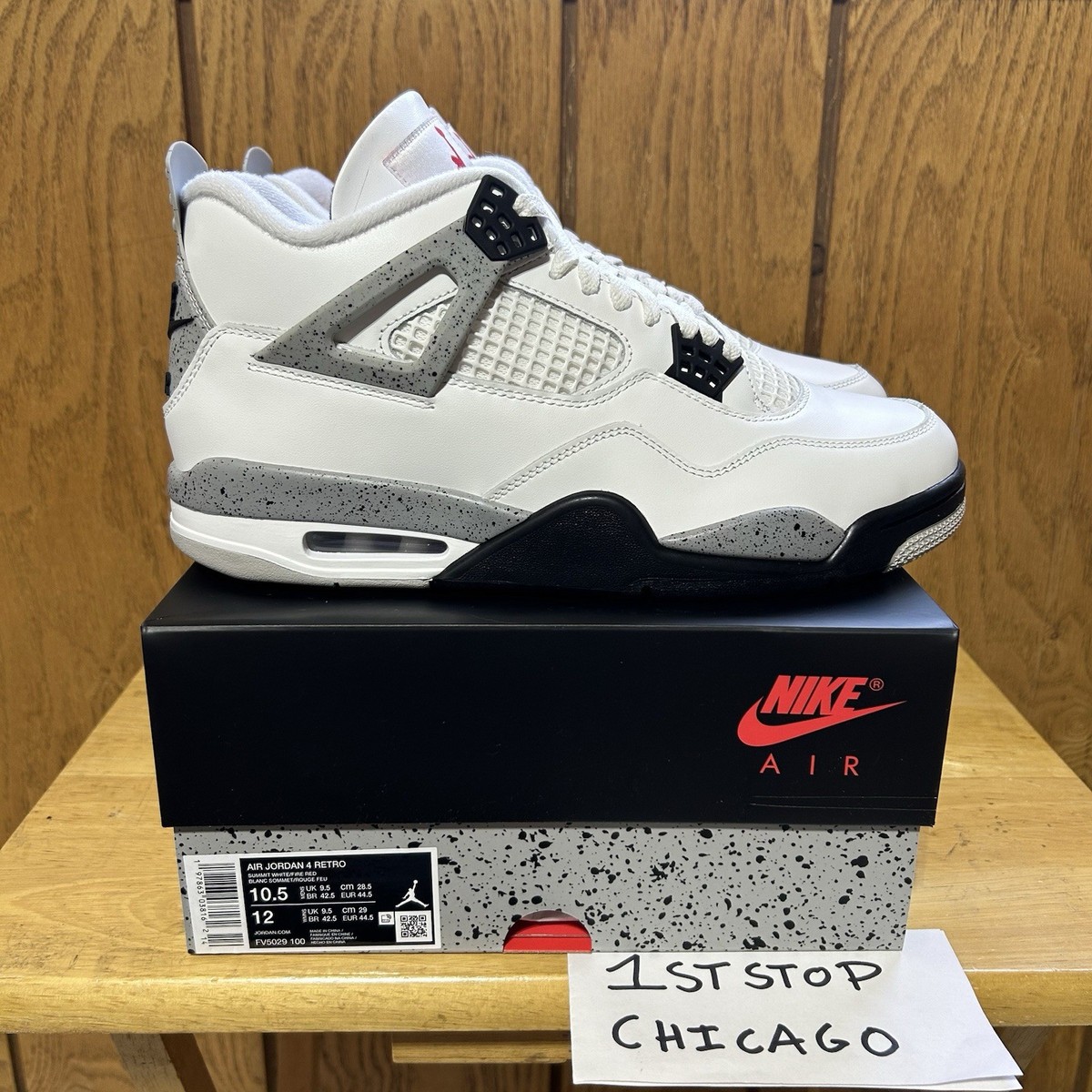 28.5 Nike AirJordan 4 White/Cement(2025)