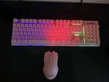 RedThunder K10 Wireless Gaming Keyboard and Mouse Combo Pink - Used