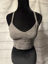 NWOT Joy Lab Womens Strappy Longline Heather Brushed Jersey Sports Bra Size M