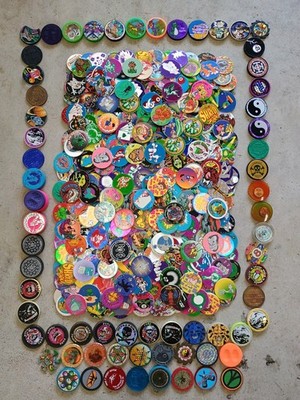 Vintage POG Milk Caps & Slammers (60+) LOT Some Metal Slammers Various Brands