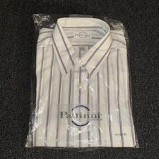 Vtg 80s Dress Short Pattini UOMO Large Purple Stripe 16-32/33 Single Stitch