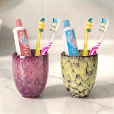 Marbled Ceramic Toothbrush Holder Bathroom Vanity Tumbler